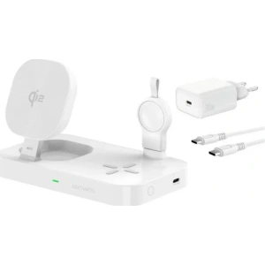 Stacja ładująca 4smarts Qi2 Trident z ładowarką do Galaxy Watch biały