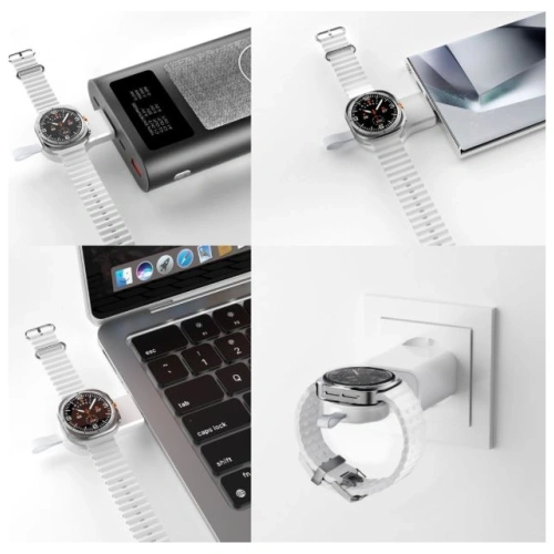 Stacja ładująca 4smarts Qi2 Trident z ładowarką do Galaxy Watch biały