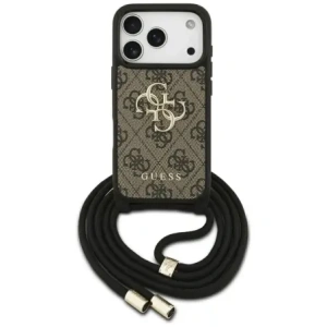 Etui Guess 4G Big Logo Cord Stap Crossbody do Apple iPhone 17 Pro brązowy