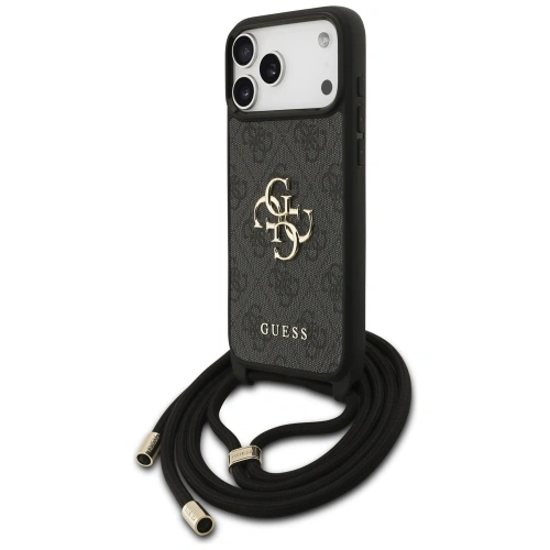 Etui Guess 4G Big Logo Cord Stap Crossbody do Apple iPhone 17 Pro Max czarny