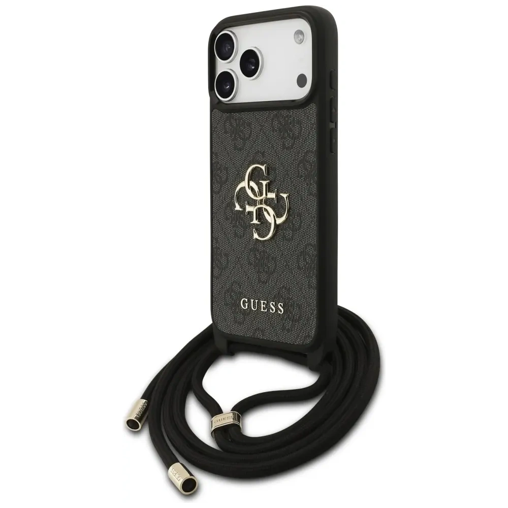 Etui Guess 4G Big Logo Cord Stap Crossbody do Apple iPhone 17 Pro Max czarny