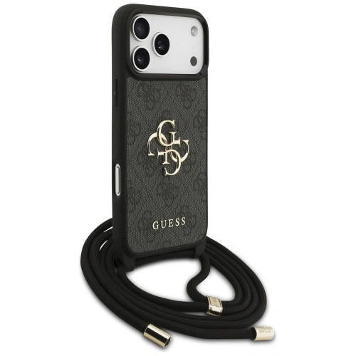 Etui Guess 4G Big Logo Cord Stap Crossbody do Apple iPhone 17 Pro Max czarny