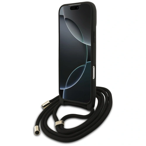 Etui Guess 4G Big Logo Cord Stap Crossbody do Apple iPhone 17 Pro Max czarny