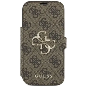 Etui Guess Book 4G Metal Logo do Apple iPhone 17 Pro brązowy