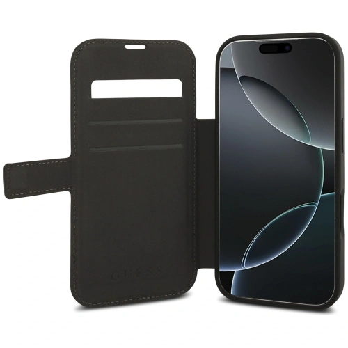 Etui Guess Book 4G Metal Logo do Apple iPhone 17 Pro brązowy