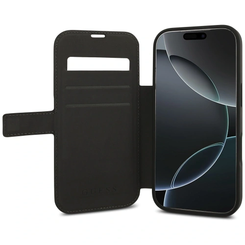 Etui Guess Book 4G Metal Logo do Apple iPhone 17 Pro czarny