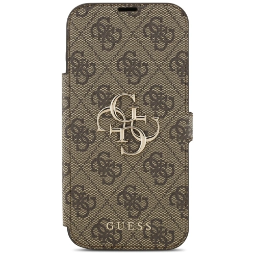 Etui Guess Book 4G Metal Logo do Apple iPhone 17 Pro Max brązowy