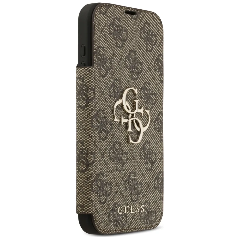 Etui Guess Book 4G Metal Logo do Apple iPhone 17 Pro Max brązowy