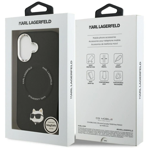 Etui Karl Lagerfeld Choupette Pin MagSafe do Apple iPhone 17 czarny