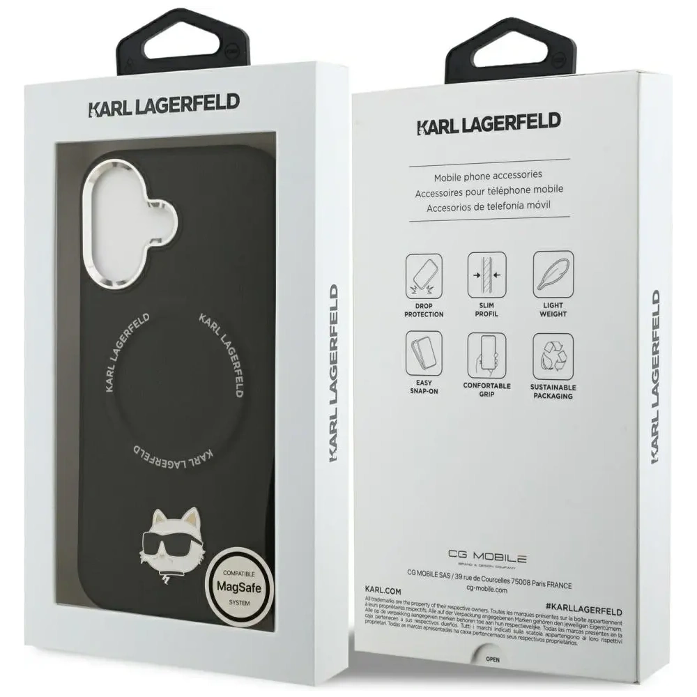 Etui Karl Lagerfeld Choupette Pin MagSafe do Apple iPhone 17 czarny