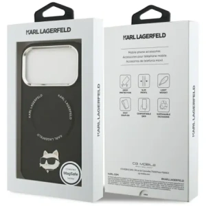 Etui Karl Lagerfeld Choupette Pin MagSafe do Apple iPhone 17 Pro czarny