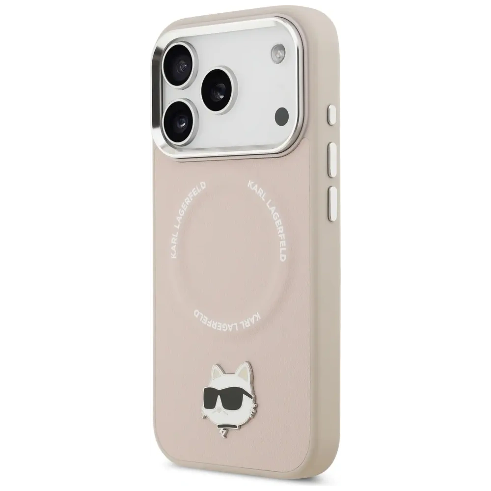 Etui Karl Lagerfeld Choupette Pin MagSafe do Apple iPhone 17 Pro Max różowy