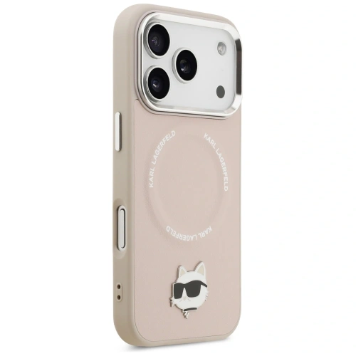 Etui Karl Lagerfeld Choupette Pin MagSafe do Apple iPhone 17 Pro różowy