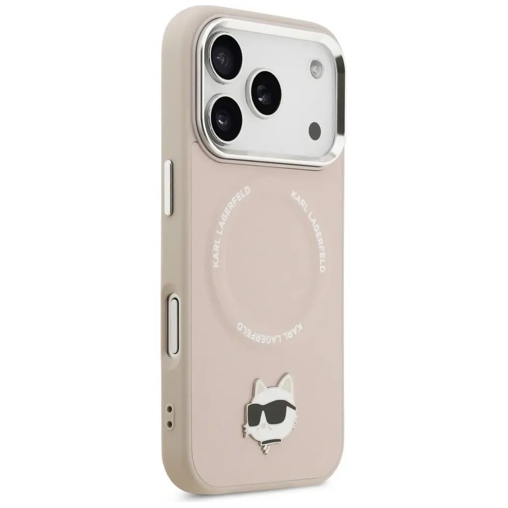 Etui Karl Lagerfeld Choupette Pin MagSafe do Apple iPhone 17 Pro różowy