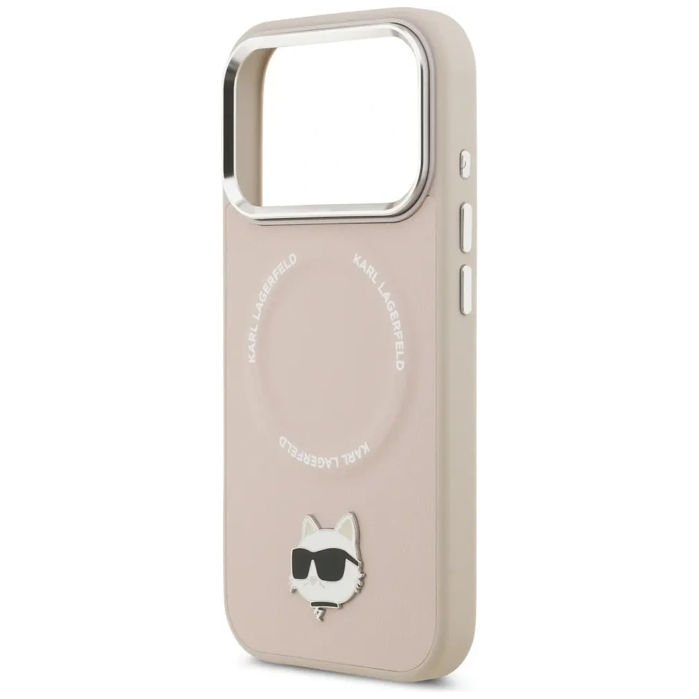 Etui Karl Lagerfeld Choupette Pin MagSafe do Apple iPhone 17 Pro różowy