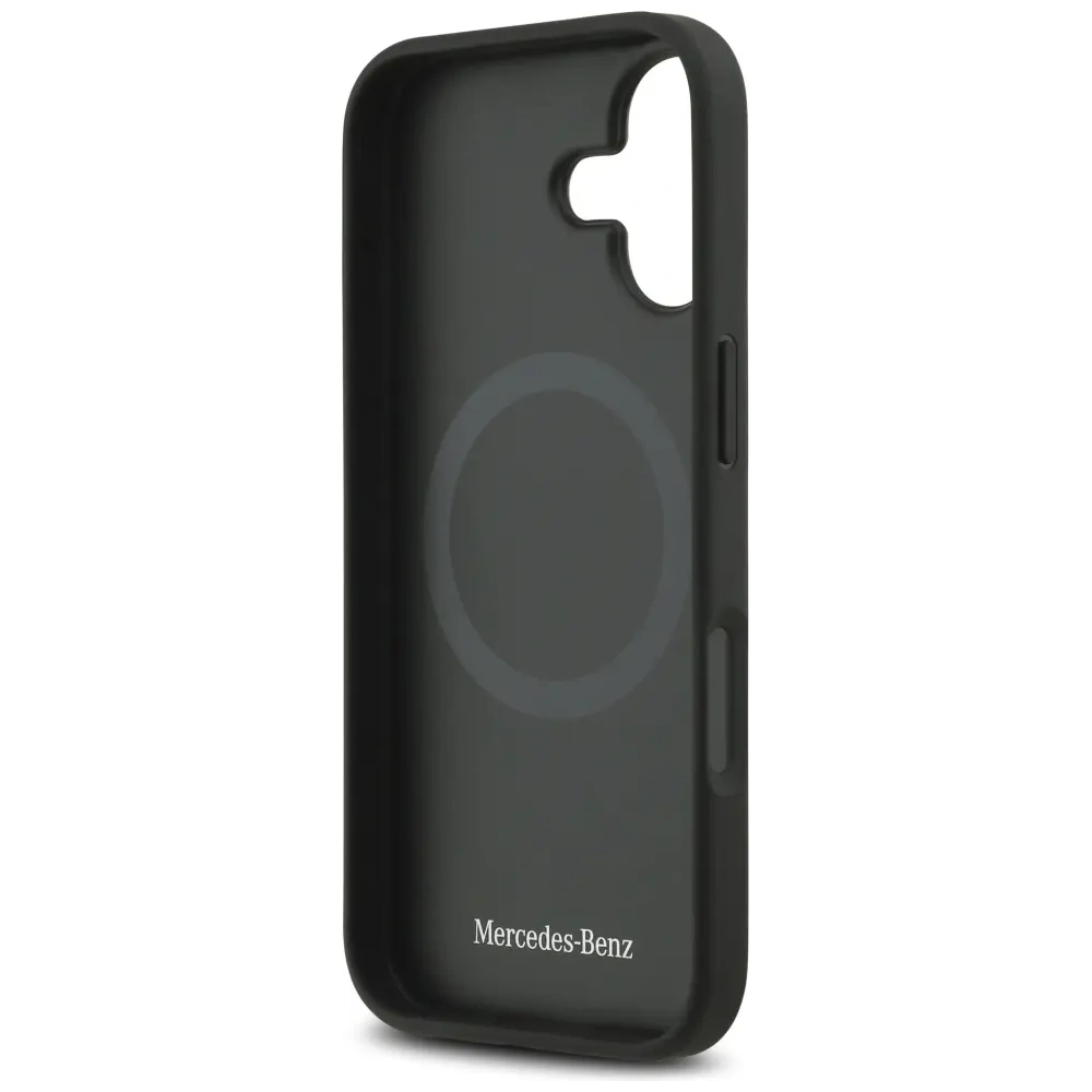 Etui Mercedes Leather Large Laurel Leave MagSafe do Apple iPhone 17 czarny