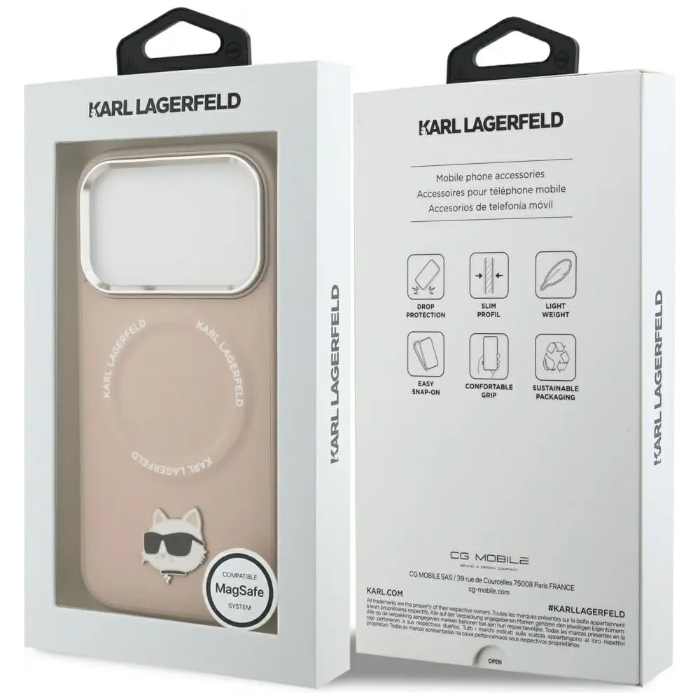 Etui Karl Lagerfeld Choupette Pin MagSafe do Apple iPhone 17 Pro różowy