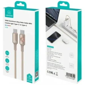 Kabel USAMS Huan Series SJ751 240W USB-C / USB-C 1.2m tytanowy