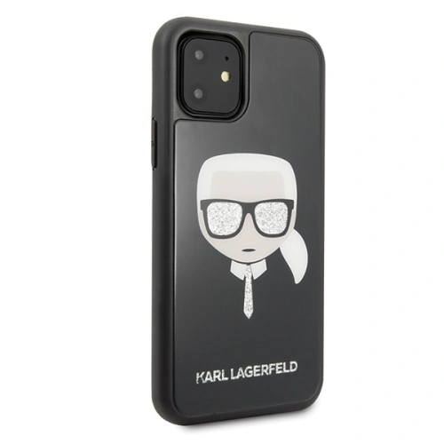 Kup Etui Karl Lagerfeld KLHCN61DLHBK Apple iPhone 11 negru/black Iconic Glitter Karl`s Head - KLD308BLK - {ean13} - Sklep Home Screen