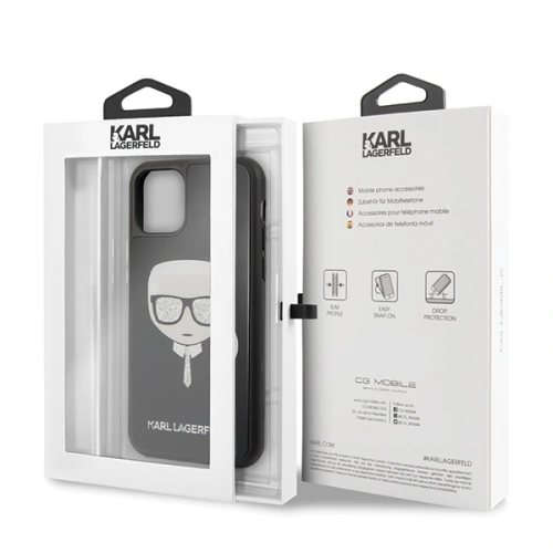 Kup Etui Karl Lagerfeld KLHCN61DLHBK Apple iPhone 11 negru/black Iconic Glitter Karl`s Head - KLD308BLK - {ean13} - Sklep Home Screen