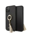 Guess Apple Tasche GUHCN58RSSABK iPhone 11 Pro schwarz/schwarz Hartschalenetui Saffiano mit Ringständer