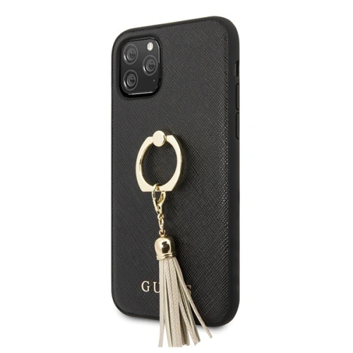 Kup Etui Guess GUHCN58RSSABK Apple iPhone 11 Pro fekete/hard case Saffiano gyűrűs állvánnyal - GUE557BLK - {ean13} - Sklep Home Screen