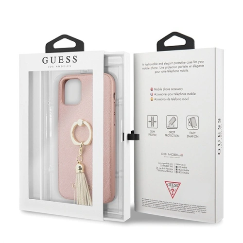 Kup Guess Apple Tasche GUHCN58RSSARG iPhone 11 Pro rosa/rosa Hartschalenetui Saffiano mit Ringständer - GUE558PNK - {ean13} - Sklep Home Screen