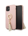 Etui Guess GUHCN61RSSARG Apple iPhone 11 růžové/pink tvrdé pouzdro Saffiano s kroužkovým stojanem