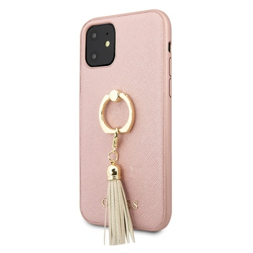 Kup Guess Apple Tasche GUHCN61RSSARG iPhone 11 rosa/rosa Hartschalenetui Saffiano mit Ringständer - GUE559PNK - {ean13} - Sklep Home Screen