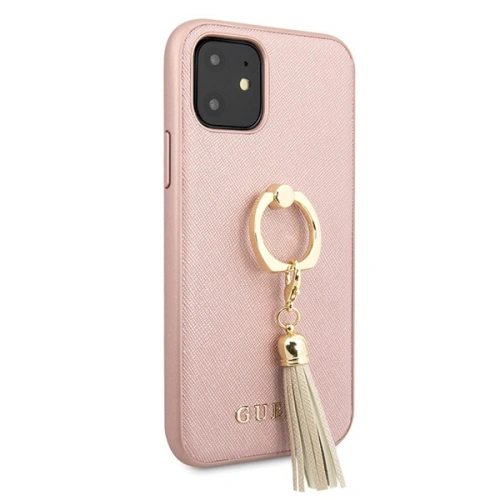 Kup Guess Apple Tasche GUHCN61RSSARG iPhone 11 rosa/rosa Hartschalenetui Saffiano mit Ringständer - GUE559PNK - {ean13} - Sklep Home Screen