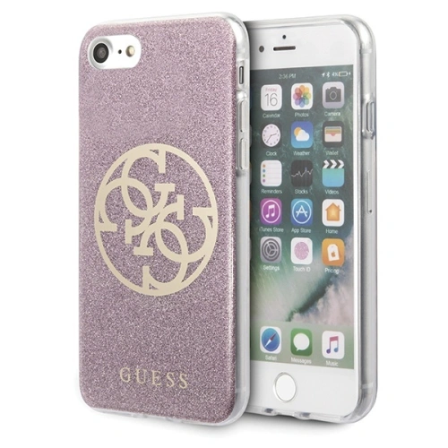 Kup Etui Guess GUHCI8PCUGLPI Apple iPhone SE 2022/SE 2020/8/7 roz și/pink hard case Glitter 4G Circle Logo - GUE561PNK - {ean13} - Sklep Home Screen