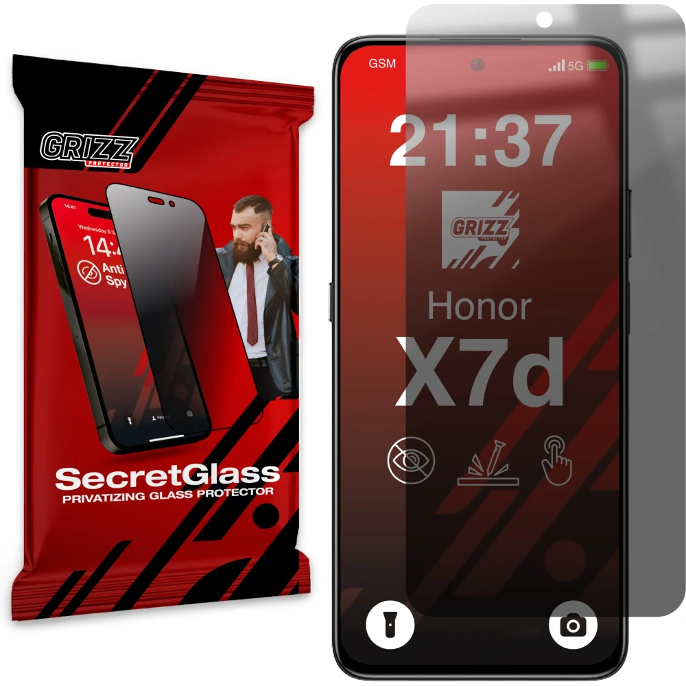 Matowe szkło prywatyzujące GrizzGlass SecretGlass do Honor X7d