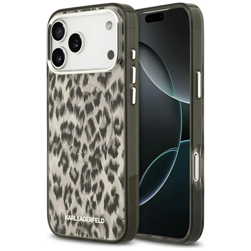 Etui Karl Lagerfeld IML Leopard Pattern MagSafe do Apple iPhone 17 Pro Max brązowy