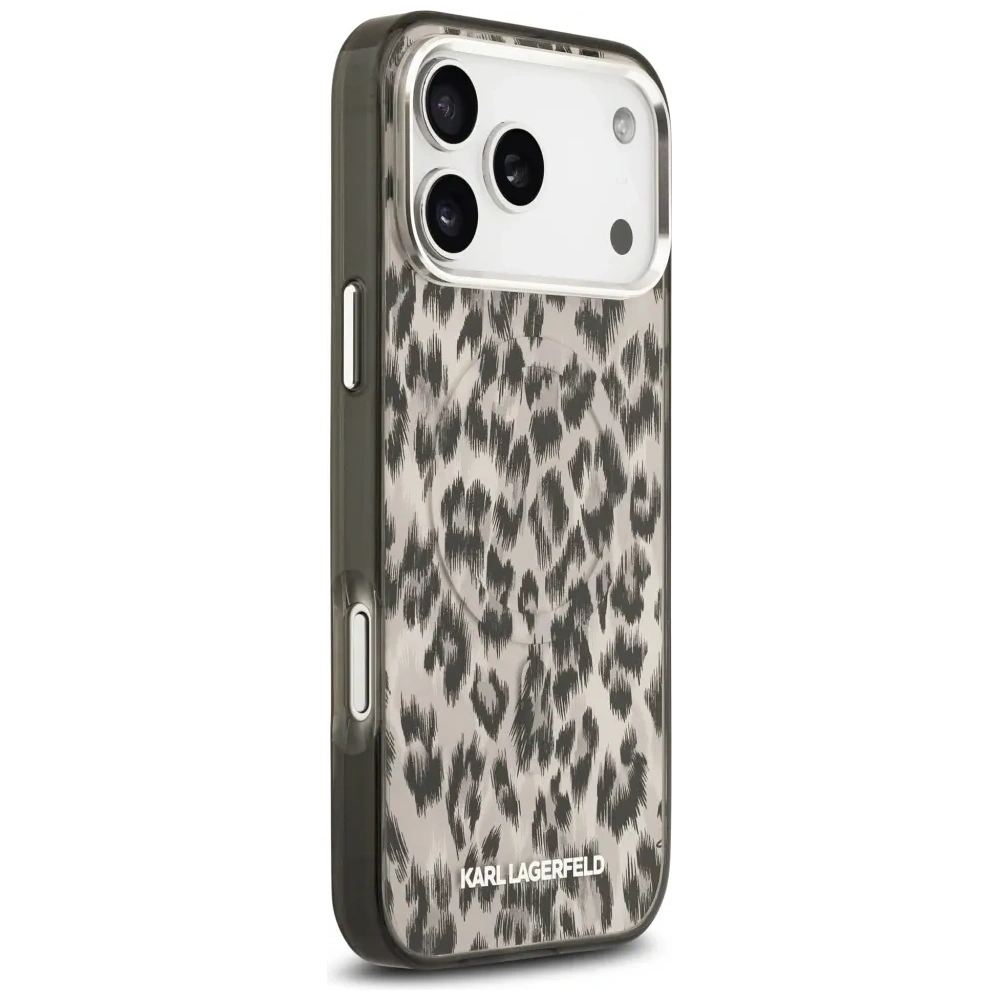 Etui Karl Lagerfeld IML Leopard Pattern MagSafe do Apple iPhone 17 Pro Max brązowy