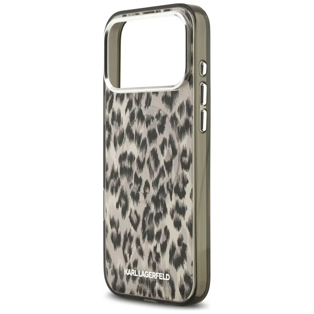 Etui Karl Lagerfeld IML Leopard Pattern MagSafe do Apple iPhone 17 Pro Max brązowy