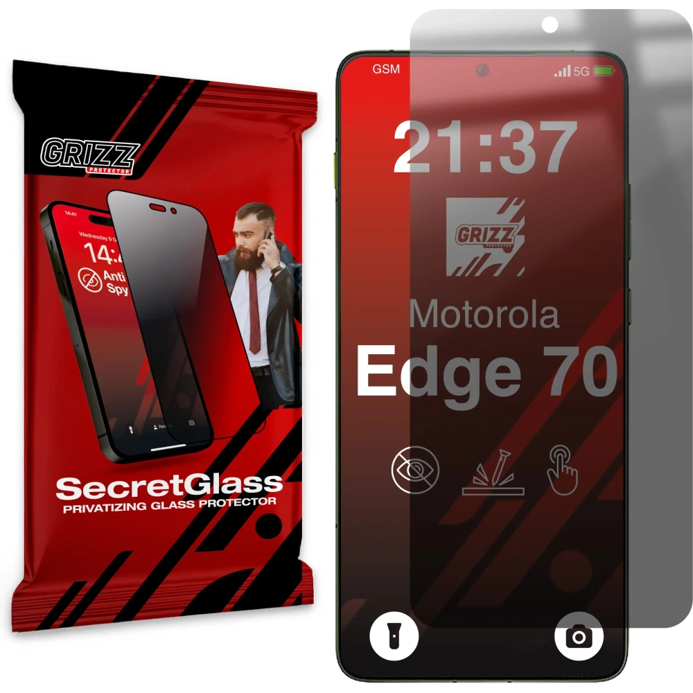 Matowe szkło prywatyzujące GrizzGlass SecretGlass do Motorola Edge 70