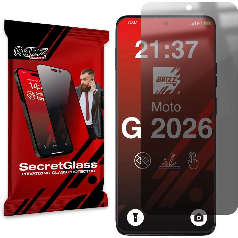 Matowe szkło prywatyzujące GrizzGlass SecretGlass do Motorola Moto G (2026)