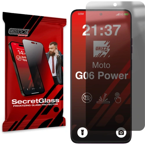 Matowe szkło prywatyzujące GrizzGlass SecretGlass do Motorola Moto G06 Power