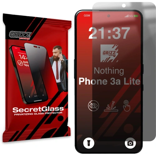 Matowe szkło prywatyzujące GrizzGlass SecretGlass do Nothing Phone 3a Lite