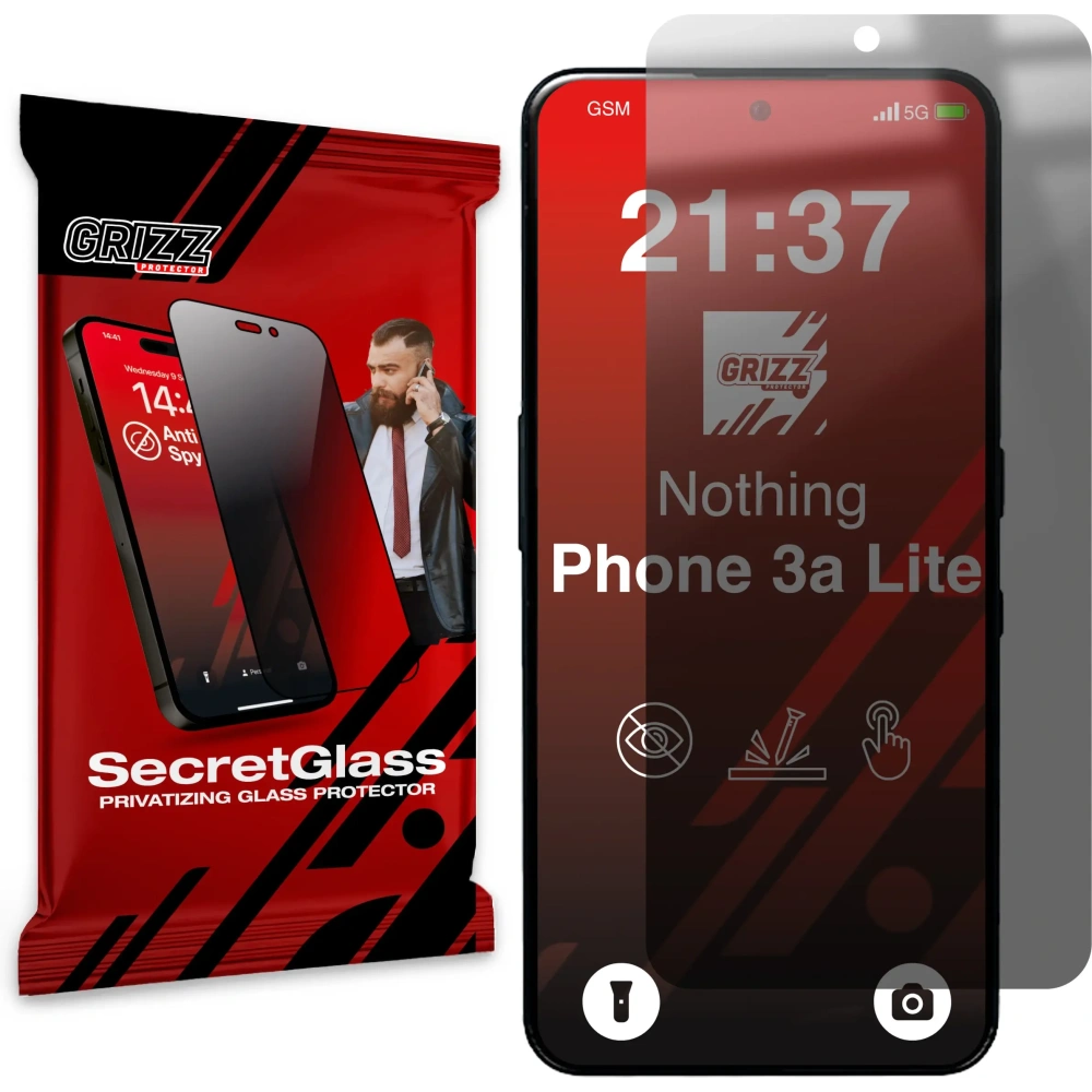 Matowe szkło prywatyzujące GrizzGlass SecretGlass do Nothing Phone 3a Lite