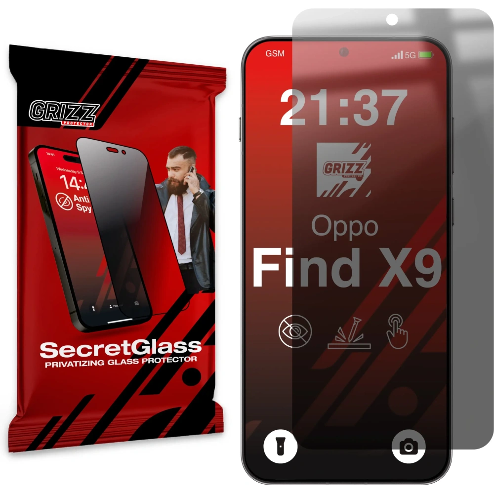 Matowe szkło prywatyzujące GrizzGlass SecretGlass do Oppo Find X9