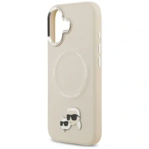 Etui Karl Lagerfeld Karl & Choupette Pins MagSafe do Apple iPhone 17 beżowy