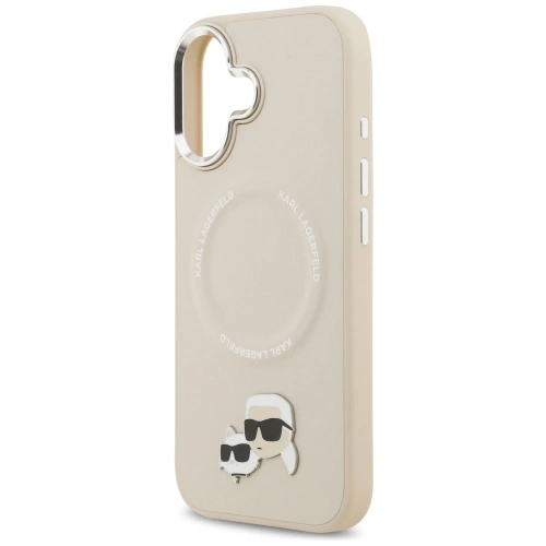 Etui Karl Lagerfeld Karl & Choupette Pins MagSafe do Apple iPhone 17 beżowy