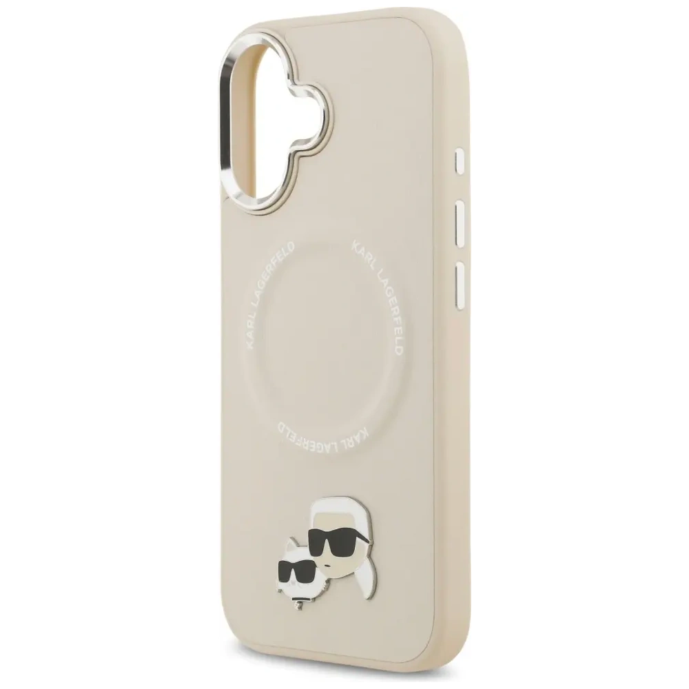 Etui Karl Lagerfeld Karl & Choupette Pins MagSafe do Apple iPhone 17 beżowy
