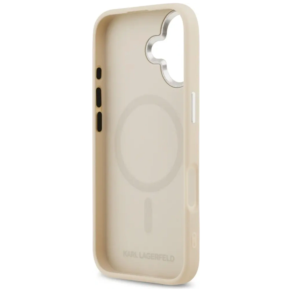 Etui Karl Lagerfeld Karl & Choupette Pins MagSafe do Apple iPhone 17 beżowy