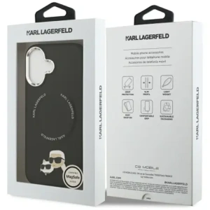 Etui Karl Lagerfeld Karl & Choupette Pins MagSafe do Apple iPhone 17 czarny