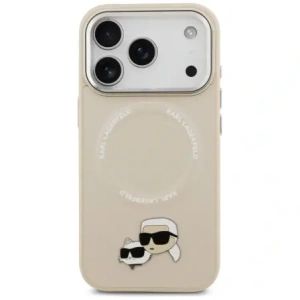 Etui Karl Lagerfeld Karl & Choupette Pins MagSafe do Apple iPhone 17 Pro beżowy