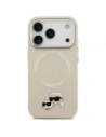 Etui Karl Lagerfeld Karl & Choupette Pins MagSafe do Apple iPhone 17 Pro beżowy