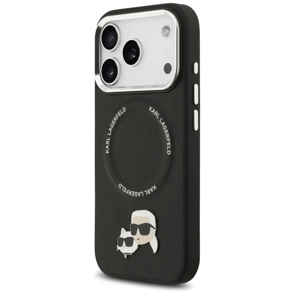 Etui Karl Lagerfeld Karl & Choupette Pins MagSafe do Apple iPhone 17 Pro czarny