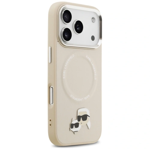 Etui Karl Lagerfeld Karl & Choupette Pins MagSafe do Apple iPhone 17 Pro Max beżowy